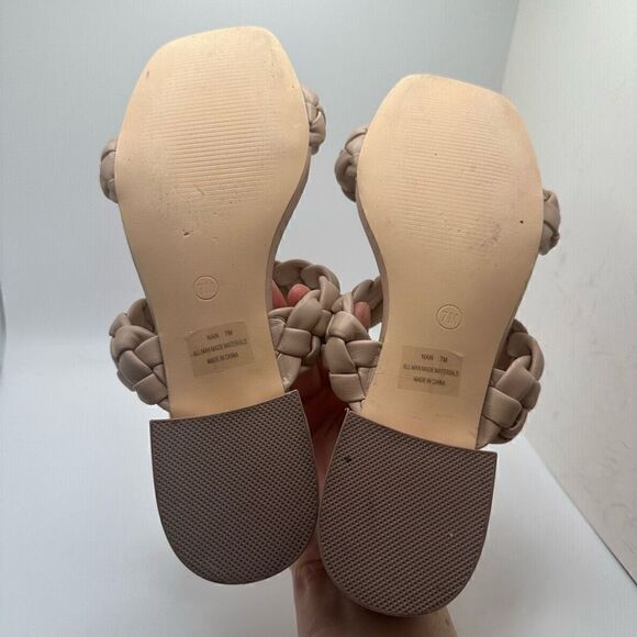 CUSHIONAIRE Women's two band braided low block heel slide sandal +Memory Foam 7 - Picture 5 of 7